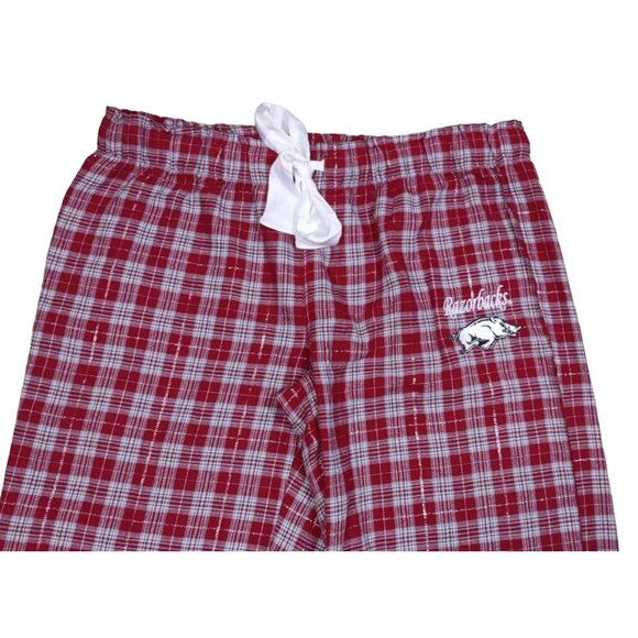 Arkansas Razorbacks Plaid Pajama Pants Metallic Lounge Sleepwear Adult Large - Picture 7 of 7